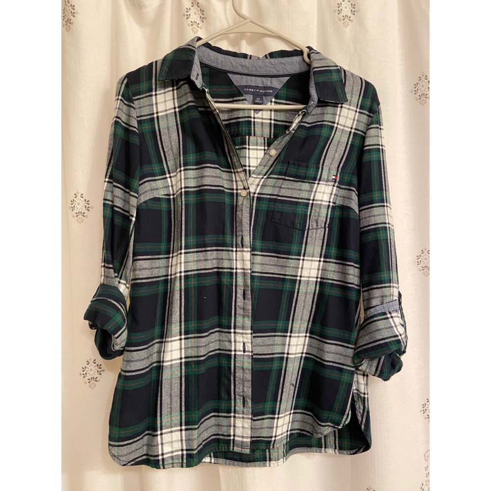 Tommy Hilfiger Green Flannel Shirt Small
